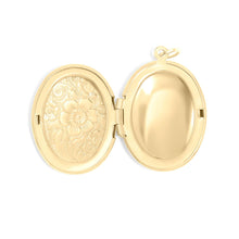 Load image into Gallery viewer, 18K Gold PVD Stainless Steel Textured Oval Locket Pendant