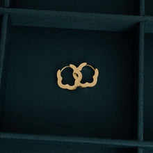 Load image into Gallery viewer, 18K Gold PVD Stainless Steel Flower Huggie Earrings