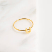 Load image into Gallery viewer, 18K Gold PVD Stainless Steel Horseshoe Stacking Ring