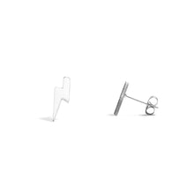 Load image into Gallery viewer, 18K Gold PVD Stainless Steel Lightning Bolt Stud Earrings