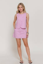 Load image into Gallery viewer, Mid Rise Front Button Down Multi Striped Poplin Skort