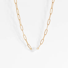 Load image into Gallery viewer, Stainless Steel / Gold Paperclip Necklace With Pearl