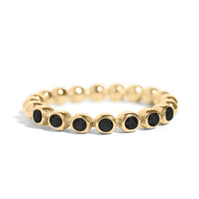 Load image into Gallery viewer, 18k Gold PVD Coated Beaded Stainless Steel CZ Stacking Ring