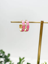 Load image into Gallery viewer, Paw Pattern Enamel Hoop Earrings