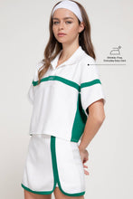 Load image into Gallery viewer, Short Sleeve Oversized Soft Scuba Polo Top