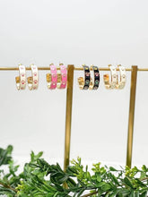 Load image into Gallery viewer, Paw Pattern Enamel Hoop Earrings