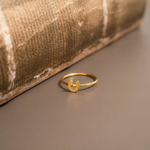 Load image into Gallery viewer, 18K Gold PVD Stainless Steel Horseshoe Stacking Ring