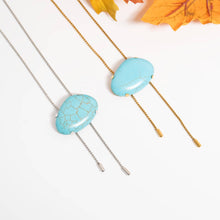 Load image into Gallery viewer, 18K Gold PVD Stainless Steel Turquoise Charm Bolo Necklace