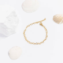 Load image into Gallery viewer, 18K Gold PVD Stainless Steel Linked Heart Chain Bracelet