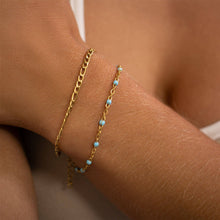 Load image into Gallery viewer, 18K Gold PVD Stainless Steel Turquoise Confetti Bracelet