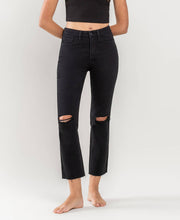 Load image into Gallery viewer, HIGH RISE CROP SLIM STRAIGHT JEANS