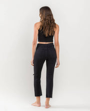 Load image into Gallery viewer, HIGH RISE CROP SLIM STRAIGHT JEANS