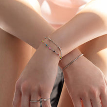 Load image into Gallery viewer, 18K Gold PVD Stainless Steel Satellite Bar Chain Bracelet