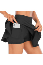 Load image into Gallery viewer, Solid color athletic skorts feature under shorts w/pockets