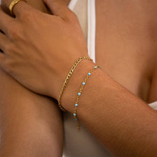 Load image into Gallery viewer, 18K Gold PVD Stainless Steel Turquoise Confetti Bracelet