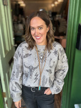 Load image into Gallery viewer, Western Graphic Oversized Knit Sweater Top
