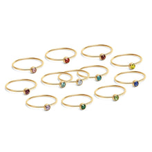Load image into Gallery viewer, 18K Gold Birthstone Stacking Ring
