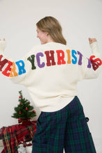 Load image into Gallery viewer, MERRY CHRISTMAS MULTICOLOR CREWNECK KNIT SWEATER
