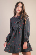 Load image into Gallery viewer, Soft Washed Denim Printed Casual Mini Dress
