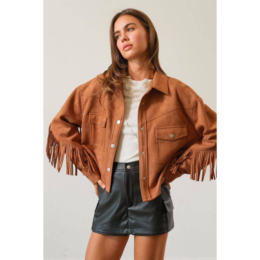 HF25A974-Fringe Detail Western Jacket