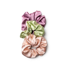 Load image into Gallery viewer, Lemon Lavender Mane Squeeze Oversized Satin Scrunchies 3pack
