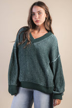 Load image into Gallery viewer, Oversized Two Tone Knit Casual Sweater Top
