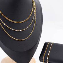 Load image into Gallery viewer, 18K Gold PVD Stainless Steel Singapore Chain Necklace

