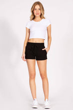 Load image into Gallery viewer, Solid color french terry casual shorts with draw string
