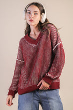 Load image into Gallery viewer, Oversized Two Tone Knit Casual Sweater Top
