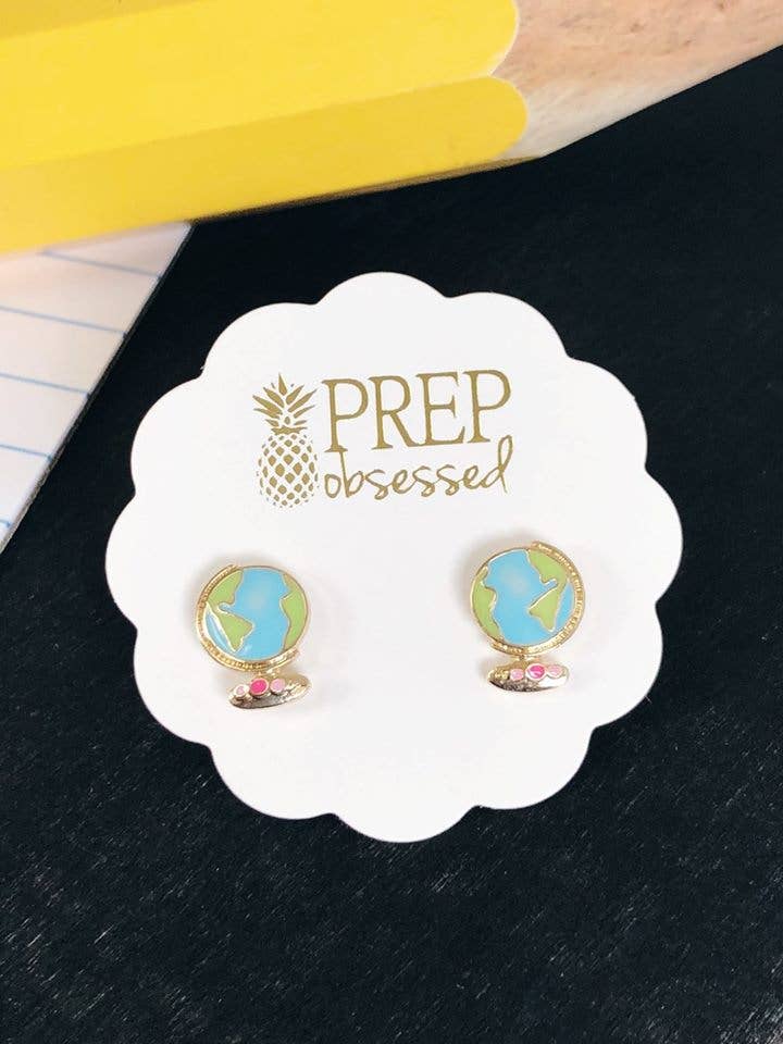 Globe Signature Enamel Stud Earrings