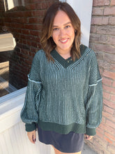 Load image into Gallery viewer, Oversized Two Tone Knit Casual Sweater Top
