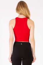 Load image into Gallery viewer, Solid color cotton spandex high neck cropped basic tank top
