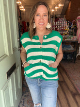 Load image into Gallery viewer, Green button down sweater vest
