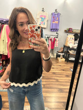 Load image into Gallery viewer, CONTRAST WAVY HEM SLEEVELESS TOP &amp; SHORT SET
