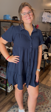 Load image into Gallery viewer, Navy tiered dress
