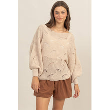 Load image into Gallery viewer, Pointelle Chunky Knit Sweater
