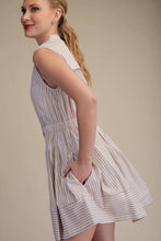 Load image into Gallery viewer, Sleeveless V-neck Fit &amp; Flare Shirtdress
