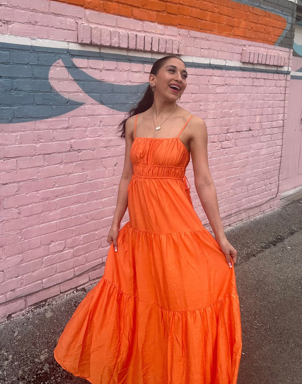 Orange maxi dress