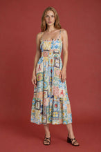 Load image into Gallery viewer, POSITANO MOTIF SPAGHETTI STRAP SIDE STRAP MIDI DRE
