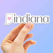 Load image into Gallery viewer, Indiana Heart Sticker - Cute Midwest Decals
