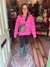 Load image into Gallery viewer, Fuschia textured knit sweater
