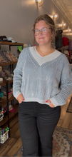 Load image into Gallery viewer, Blue ribbed sweater
