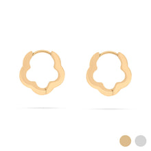 Load image into Gallery viewer, 18K Gold PVD Stainless Steel Flower Huggie Earrings
