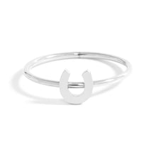 Load image into Gallery viewer, 18K Gold PVD Stainless Steel Horseshoe Stacking Ring
