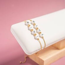 Load image into Gallery viewer, 18K Gold PVD Stainless Steel "Mama" Beaded Charm Bracelet
