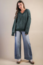 Load image into Gallery viewer, Oversized Two Tone Knit Casual Sweater Top
