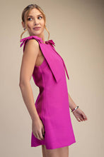 Load image into Gallery viewer, Straight Neckline Bow Mini Dress
