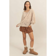 Load image into Gallery viewer, Pointelle Chunky Knit Sweater
