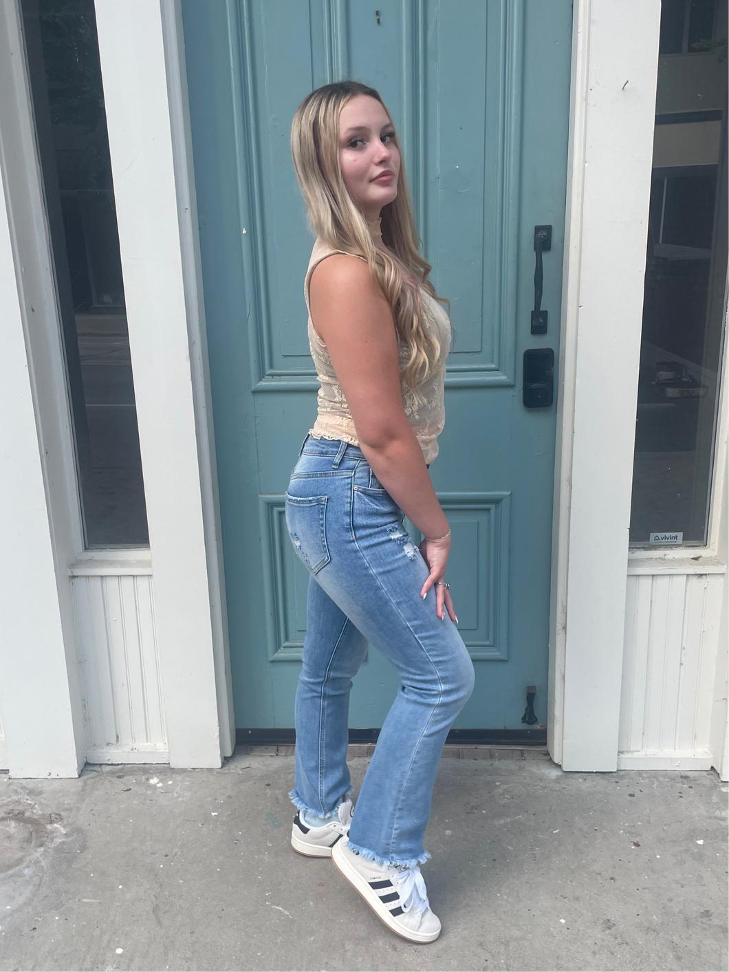 High Rise Straight Denim Jeans