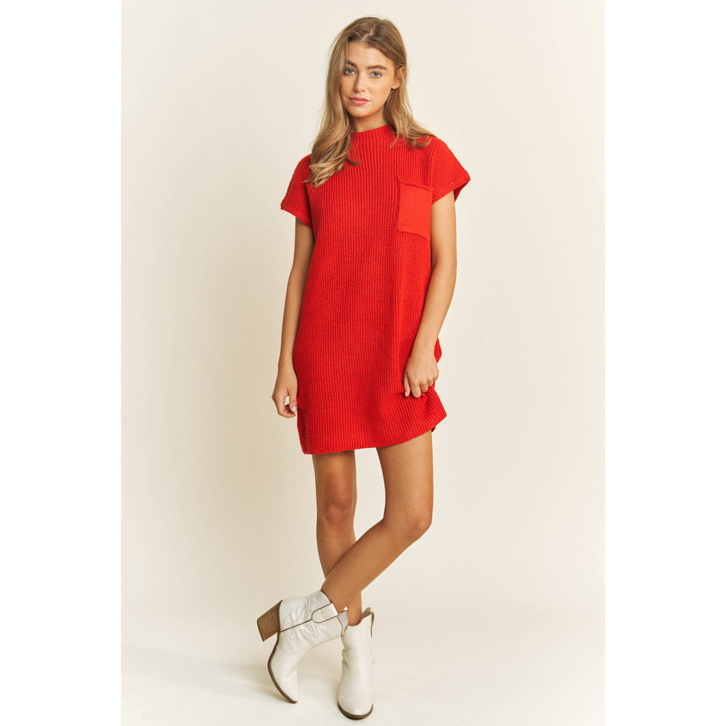 CLASSIC DROP SHOULDER SWEATER KNIT MINI DRESS